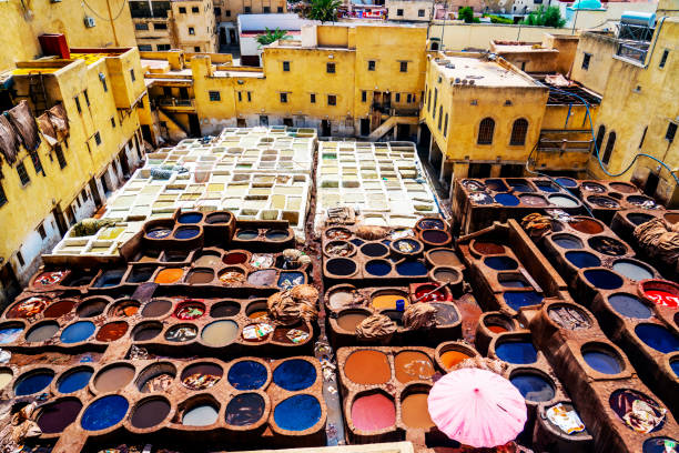 chouara tannery in fez (fes), morocco