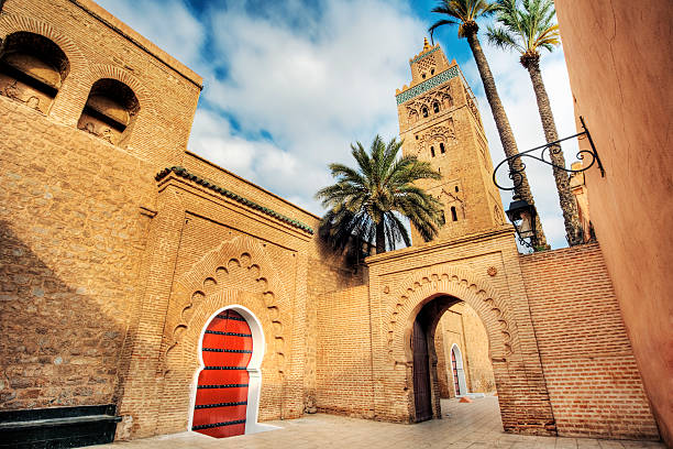 the koutoubia (bookseller's mosque) in marrakesh, morocco. hdr image.